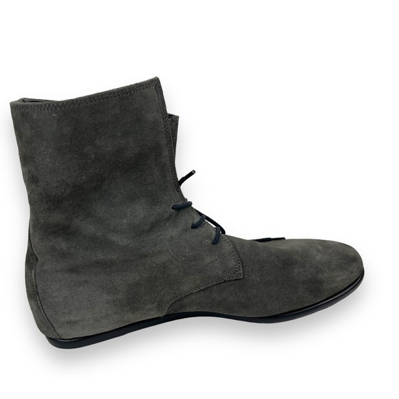 The Flexx Boots Women 10 Gray Leather Suede Ankle Minimalist Buccaneer Goth - Picture 9 of 9
